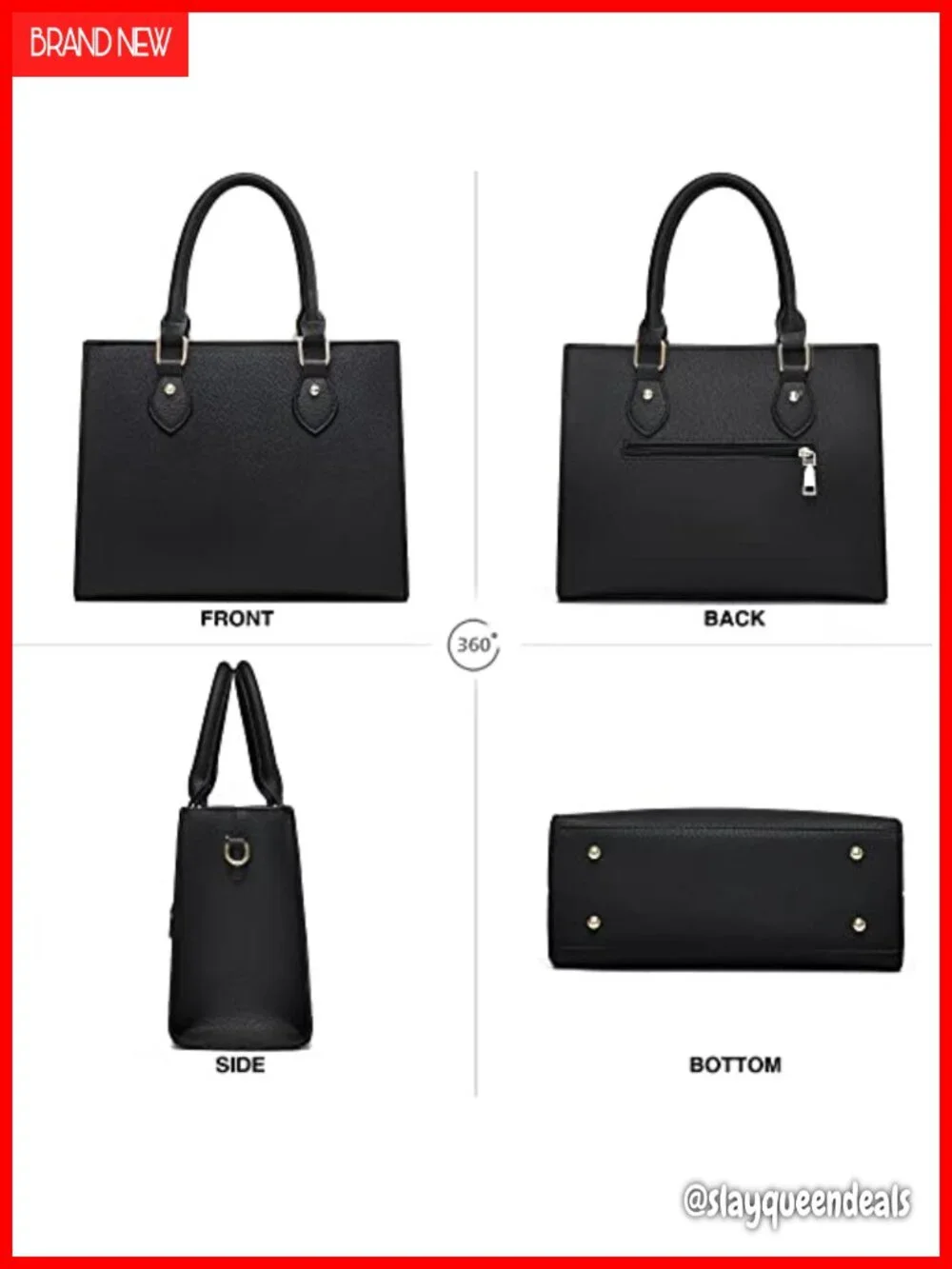 Women's PU Leather Satchel Crossbody Tote Handbag with Top Handle Shoulder